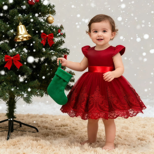 RubyTwirl™ Christmas Party Dress for Girls