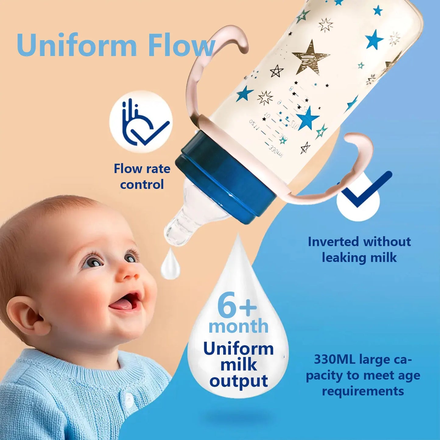 MilkyWayEase™ Ergonomic Baby Bottle 330ml