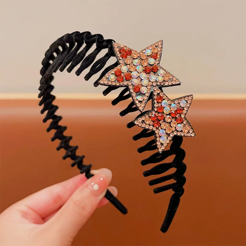 CelestiCharm™ Flocked Star Hairband
