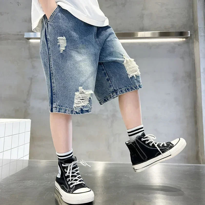 TrendyTrek™ Kids Denim Shorts 2025