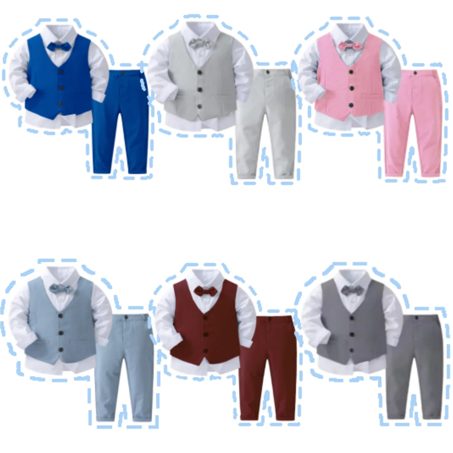TinyDapper™ Cotton Vest Suit for Boys