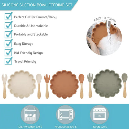 TinyBloom™ Baby Silicone Plate Set